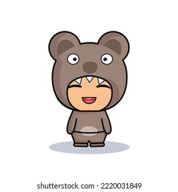 vector boy in pouring costume looks cheerful