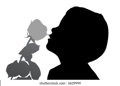 vector boy with rose