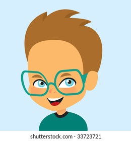 Vector boy wearing eyeglasses
