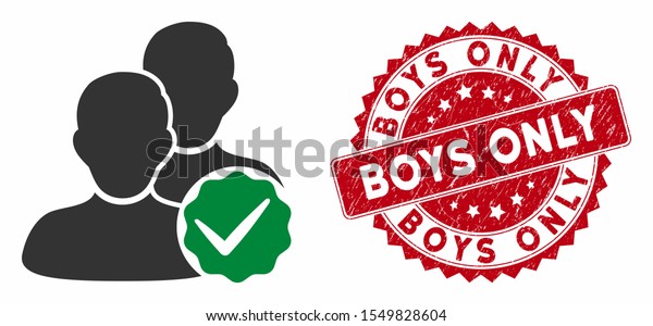 Vector Boys Only Icon Rubber Round Stock Vector (Royalty Free) 1549828604