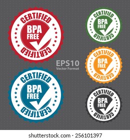 vector : bpa free certified icon, tag, label, badge, sign, sticker