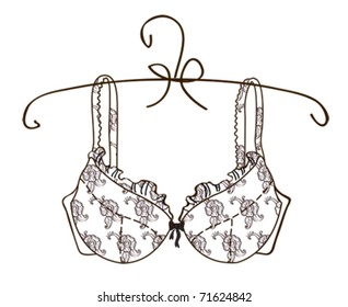 Vector bra on white background
