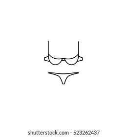 Vector bra and panties simple black underwear design