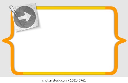 vector brackets with crumpled paper and arrow