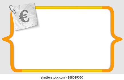 vector brackets with crumpled paper and euro sign