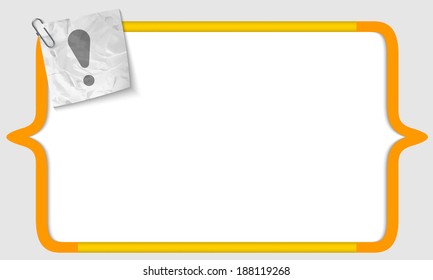 vector brackets with crumpled paper and exclamation mark