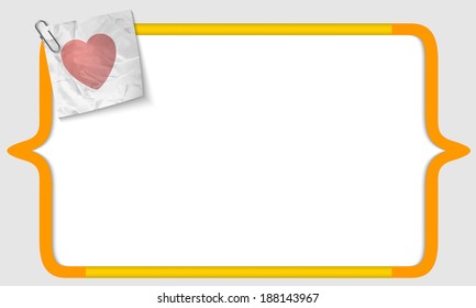 vector brackets with crumpled paper and heart