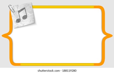 vector brackets with crumpled paper and music icon