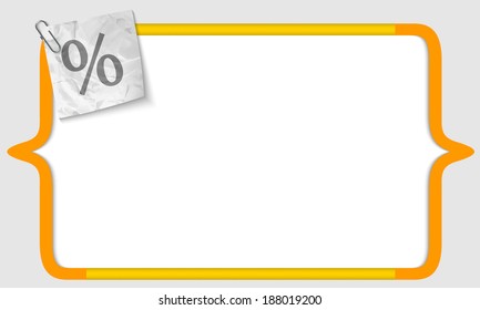 vector brackets with crumpled paper and percent sign