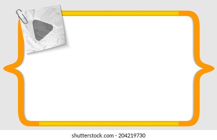 vector brackets with crumpled paper and play symbol