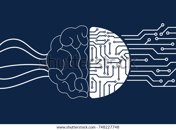 ベクター脳と回路基板 人工知能 Aiのコンセプト のベクター画像素材 ロイヤリティフリー