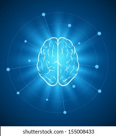 Vector Brain Design Template. Elements Are Layered Separately In Vector File. 