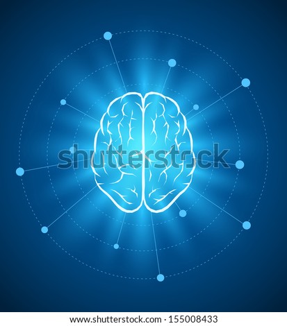 Vector brain design template. Elements are layered separately in vector file. 