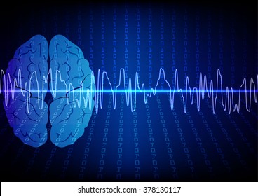 Vector brain digital technology concept. illustration vector design