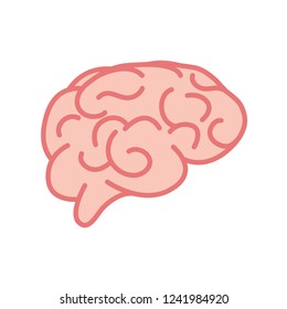 Vector brain. Flat illustration. Vector brain symbol. 