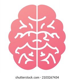 Vector Brain Glyph Gradient Icon Design
