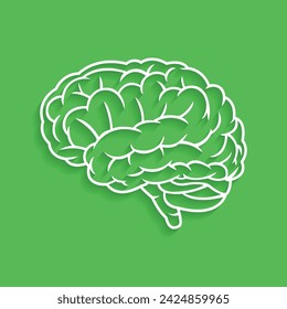 vector brain icon international world mental health day with green background