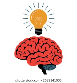 Vetor ícone do cérebro símbolo de design isolado da inteligência da mente criatividade aprendizagem e conceito de ciência ilustração perfeito para o conhecimento e visuais