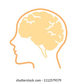 Vector Brain Illustration - Human Mind Symbol, Creative Idea Concept