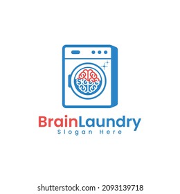 Vector brain laundry logo, suitable for laundry, cleaning service, health, medical or anything related to washing machines and brains.