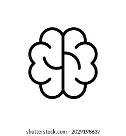 Icono de línea cerebral del vector. Símbolo con estilo de contorno de moda. Ilustración vectorial aislada en un fondo blanco.