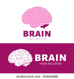 Vector brain logo. Brand logo in the shape of a brain