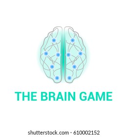 Vector brain logo template. Creative concept logotype. EPS10. Can be used for print on T-shirt.