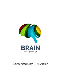 Vector brain logo template, elegant geometric design