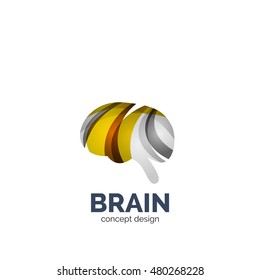 Vector brain logo template, elegant geometric design