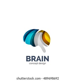 Vector brain logo template, elegant geometric design