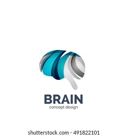 Vector brain logo template, elegant geometric design