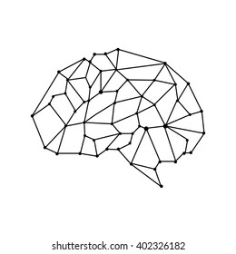 vector brain mesh isolate background. illustration vector design
