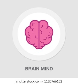 Vector Brain Mind Icon - Creative Mind Symbol, Idea Concept