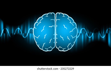 vector brain processes technology, creative idea concept 