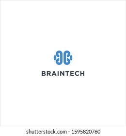 vector with with a brain that reflects thinking and technology