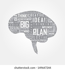 Vector Brain Typography Art 