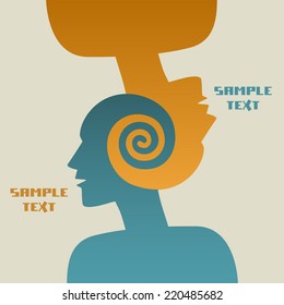 Vector brainstorm icons. Concept of idea. Sign of people co-creativity. Color original  simple illustration connect and search for compromise for print, web