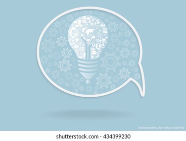 Vector  brainstorming for ideas creativity flat design