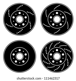 vector brake disc black symbols
