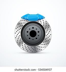 Vector brake disc with caliper. Car brakes