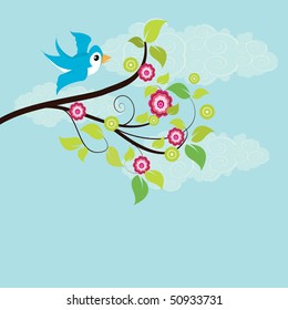 vector branch and bird