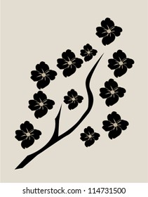 vector branch with flowers