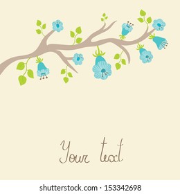 Vector branch with flowers