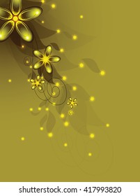 Vector Branch of Flowers with Sparks.