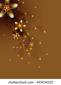 Vector Branch of Flowers with Sparks.