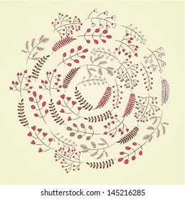 Vector branch frame template design card invitation