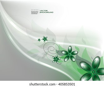 Vector Branch of Green Flowers.