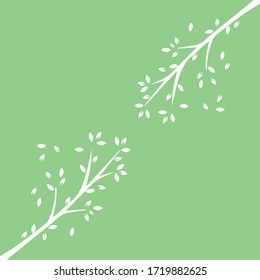 Rama vectorial , Ilustración dibujada a mano de la plantilla de diseño de rama de árbol
