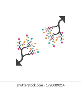 Vector branch , Hand drawn illustration of tree branch design template
