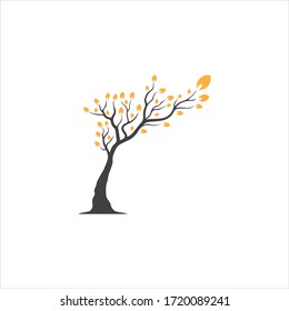 Rama vectorial , Ilustración dibujada a mano de la plantilla de diseño de rama de árbol